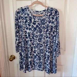 New Directions cheetah print blouse